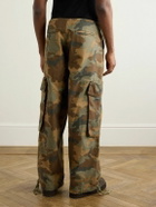 Greg Lauren - Wide-Leg Camouflage Cotton Cargo Trousers - Brown