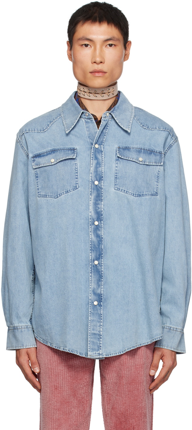 Our Legacy Blue Frontier Denim Shirt Our Legacy