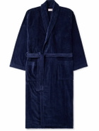 Derek Rose - Belted Cotton-Terry Robe - Blue