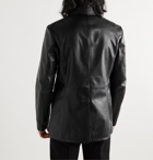ALEXANDER MCQUEEN - Slim-Fit Double-Breasted Leather Blazer - Black