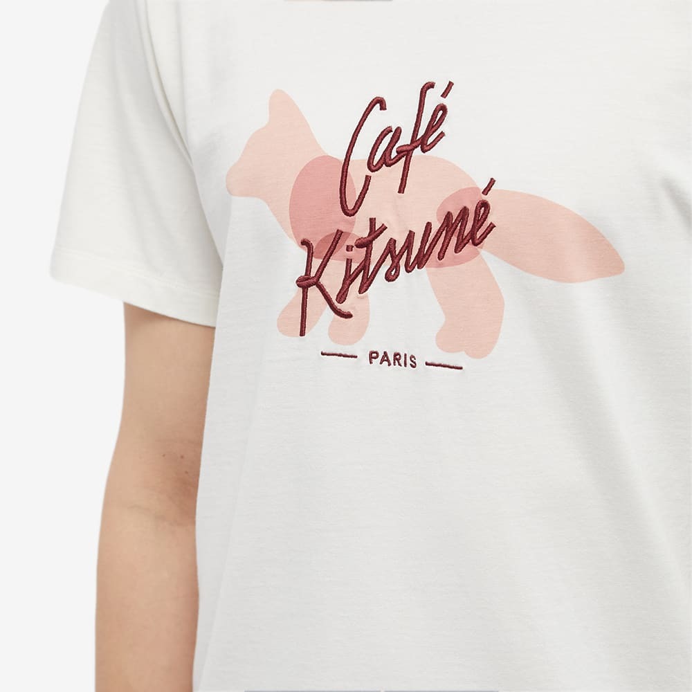 Maison Kitsuné Men's Café Kitsune Fox Classic T-Shirt in Coconut