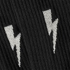 Neil Barrett Men's Lightning Bolt Socks in Black/Natural