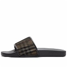 Burberry Men's Furley Overlay Check Slide in Archive Beige Check