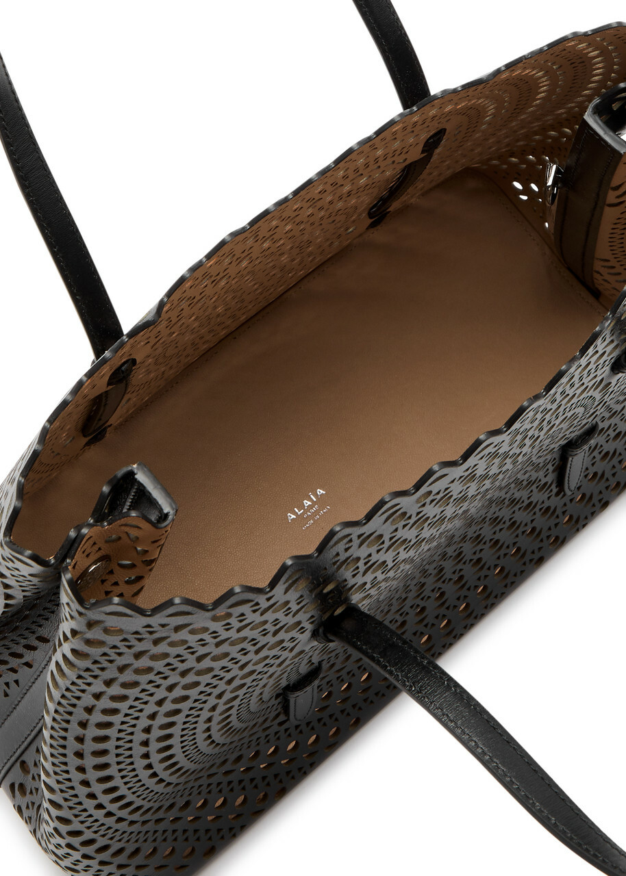 Alaïa Mina 32 Laser-cut Leather Tote - Black - One Size