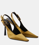 Saint Laurent Climax crêpe satin slingback pumps