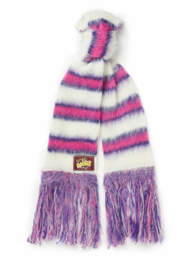 Photo: Marni - Fringed Striped Mohair-Blend Scarf