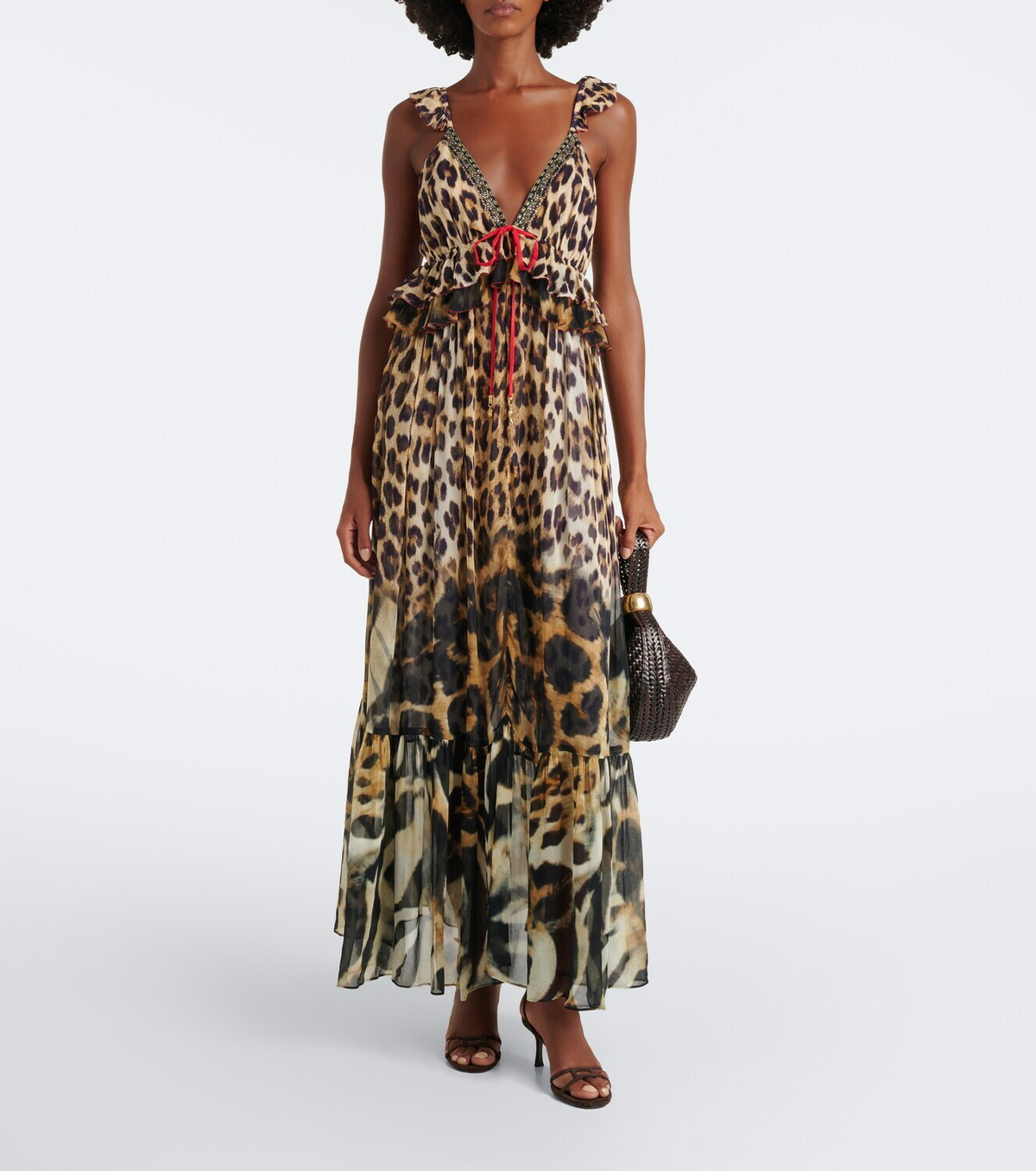 Camilla Embellished leopard-print silk chiffon maxi dress