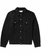 Off-White - Wave Off Logo-Embroidered Cotton-Canvas Trucker Jacket - Black