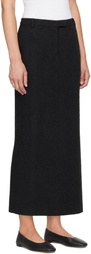 LE17SEPTEMBRE Black Wool-Blend Column Maxi Skirt