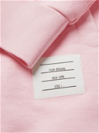 THOM BROWNE - Garment-Dyed Loopback Cotton-Jersey Hoodie - Pink - 0