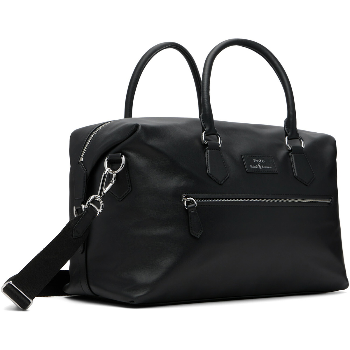 Polo Ralph Lauren Black Smooth Leather Duffle Bag