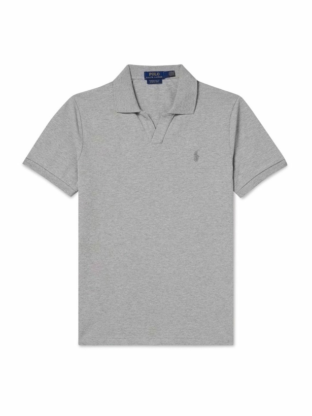 Photo: Polo Ralph Lauren - Logo-Embroidered Cotton-Blend Piqué Polo Shirt - Gray