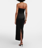 Leo Lin Floral-appliqué halterneck gown