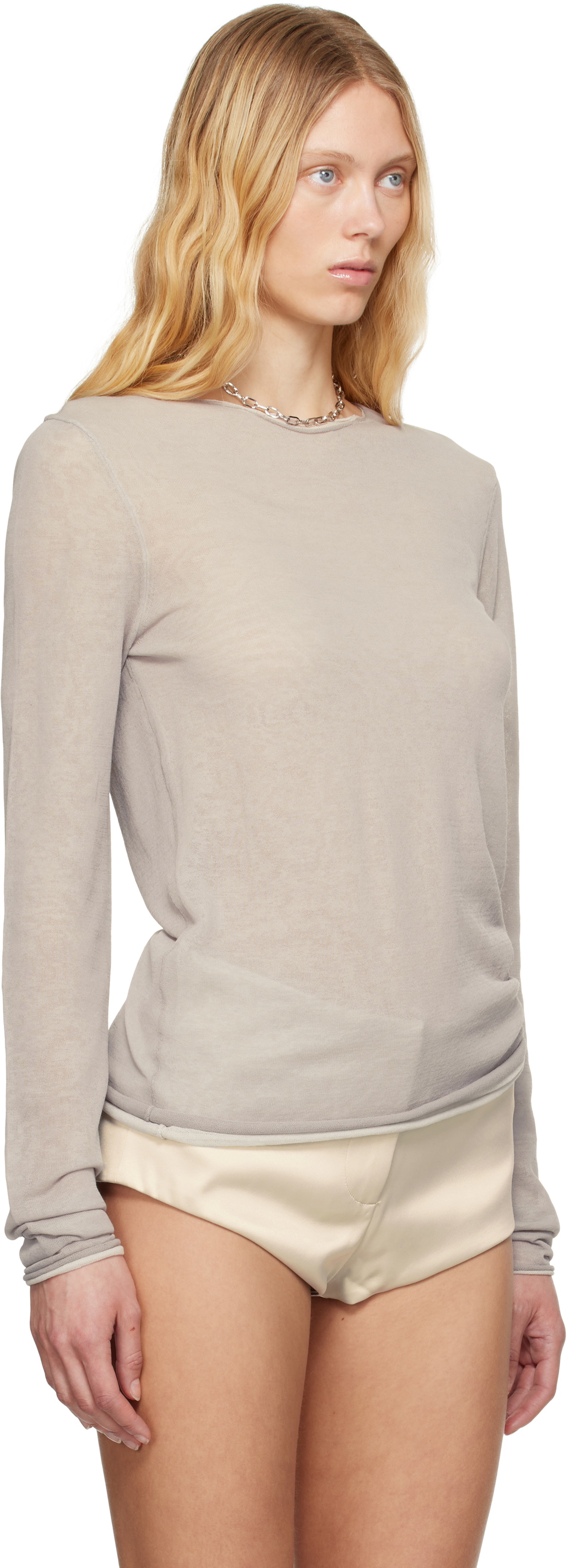 Entire Studios Gray Duplex Knit T-shirt
