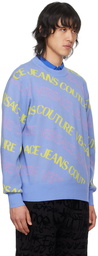 Versace Jeans Couture Blue Jacquard Sweater