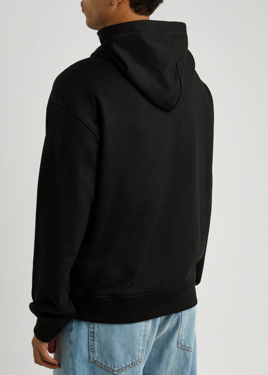Dolce & Gabbana Logo Hooded Cotton Sweatshirt Black