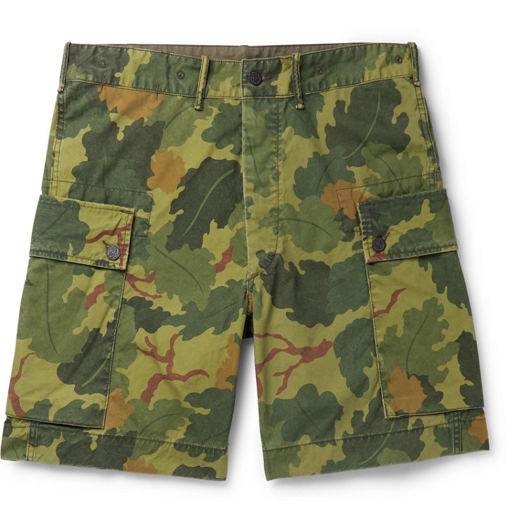 Photo: RRL - Camouflage-Print Cotton-Canvas Cargo Shorts - Green