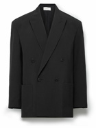 The Row - Curtis Double-Breasted Woven Blazer - Black