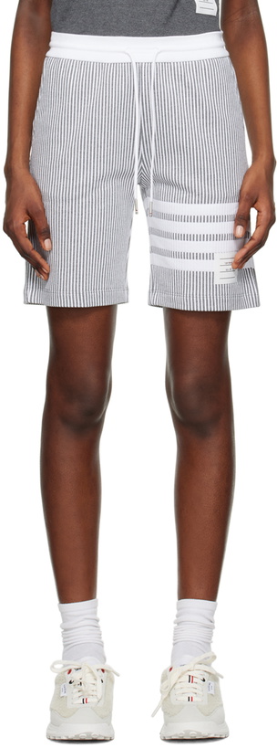 Photo: Thom Browne Gray 4-Bar Shorts
