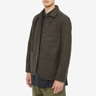 Universal Works Men's Melton Wool Bakers Chore Jacket in Olive