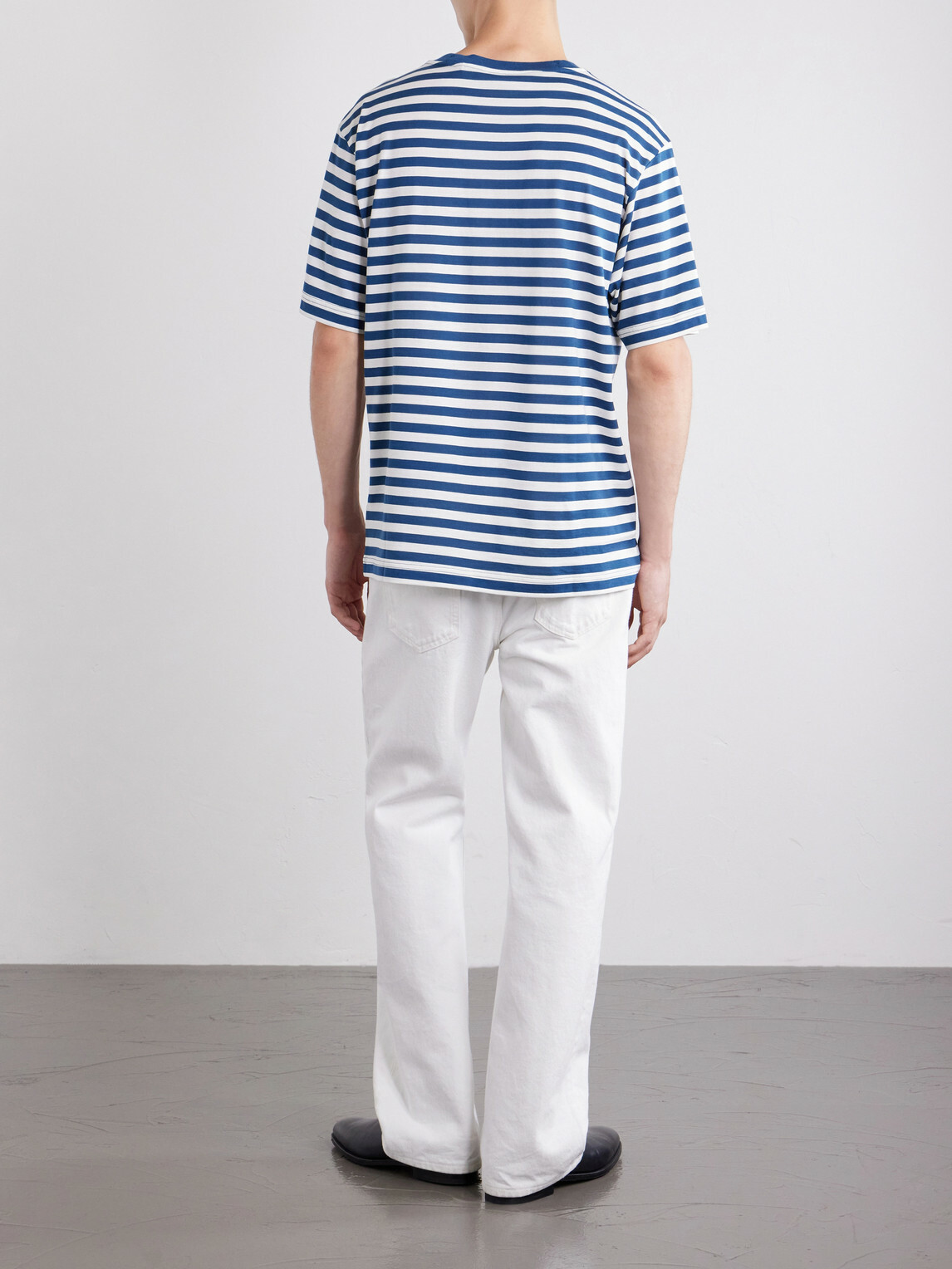 Burberry - Ryan Logo-Embroidered Striped Cotton-Blend Jersey T-Shirt - Blue