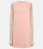 Costarellos Valencia crystal-embellished crêpe minidress