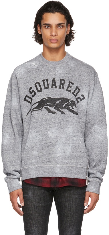 Photo: Dsquared2 Grey Layered Logo Sweatshirt