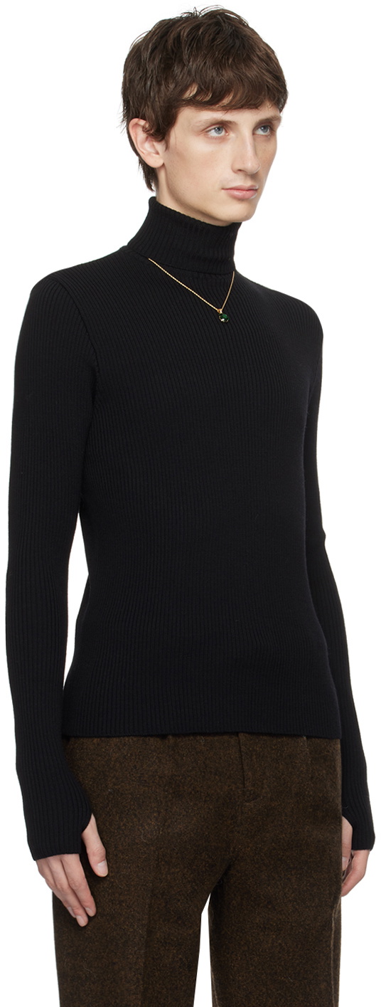 Ernest W. Baker Black Rib Turtleneck