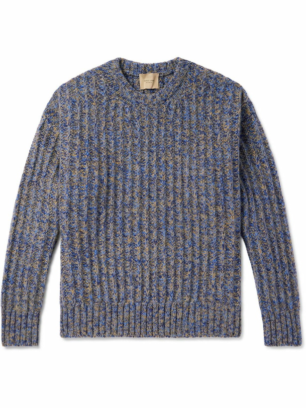 Photo: Federico Curradi - Vela Ribbed Wool and Cashmere-Blend Sweater - Blue