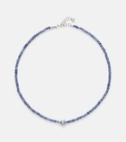 Suzanne Kalan 18kt white gold beaded necklace with sapphires and diamonds