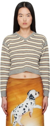 Ashley Williams Gray & Off-White Molly Knit Sweater