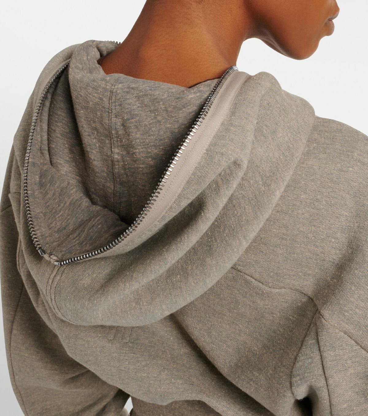 Rick Owens Cropped cotton-blend jersey hoodie