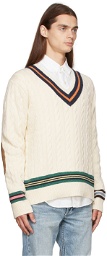 Polo Ralph Lauren Off-White Cricket V-Neck Sweater