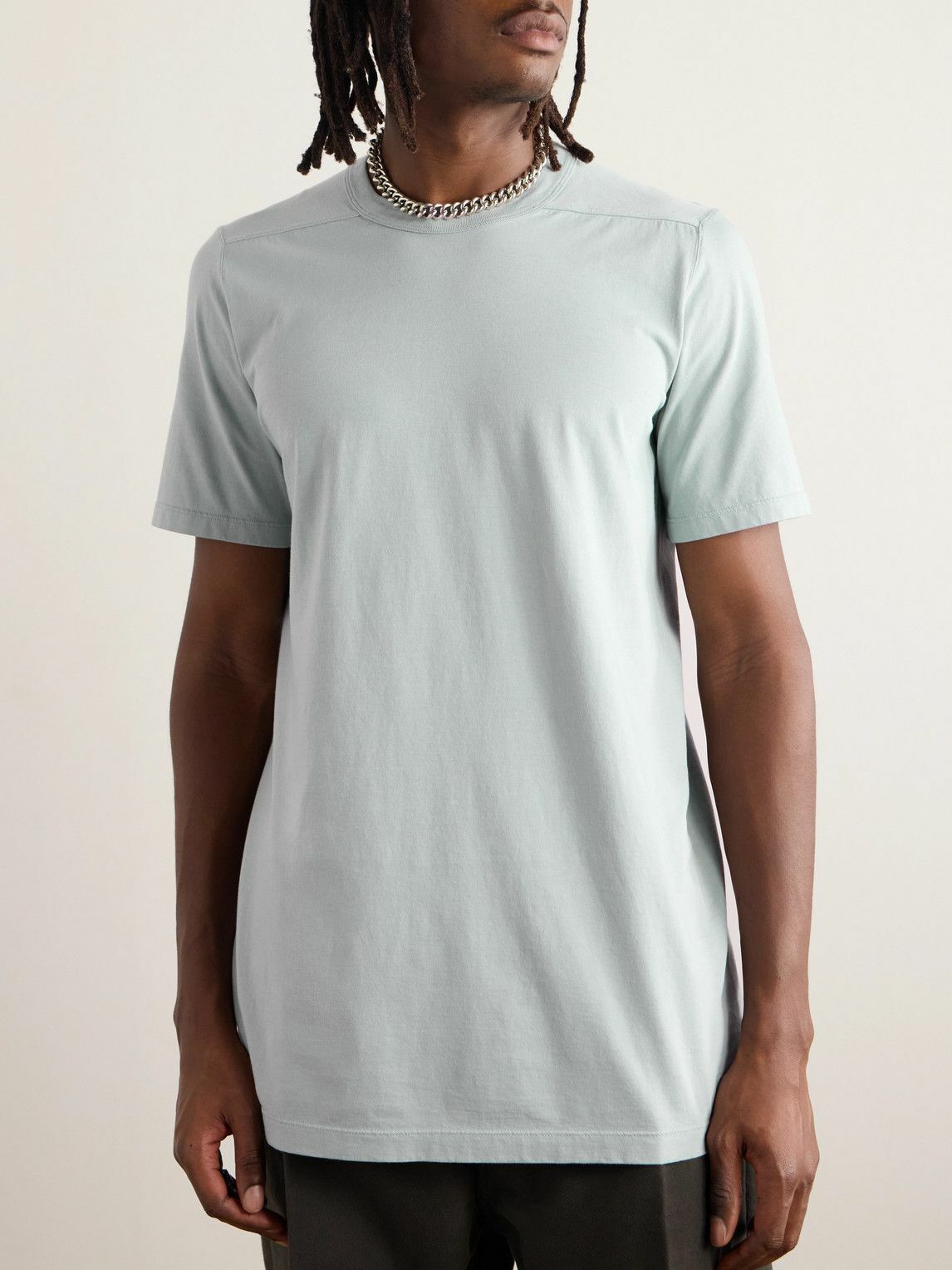 Rick Owens - Level Slim-Fit Cotton-Jersey T-Shirt - Blue Rick Owens - Level Slim-Fit Cotton-Jersey T-Shirt - Blue
