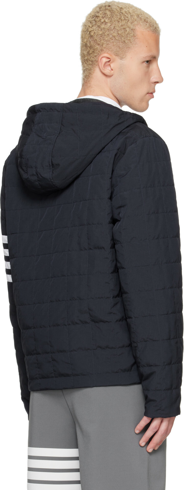 Thom Browne Navy Ripstop Light Weight Down Jacket