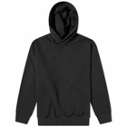 Maison Margiela Men's Embroidered Tonal Text Logo Hoody in Washed Black