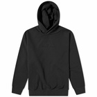 Maison Margiela Men's Embroidered Tonal Text Logo Hoody in Washed Black