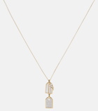Rainbow K Medaille 9kt white and yellow gold necklace with diamonds