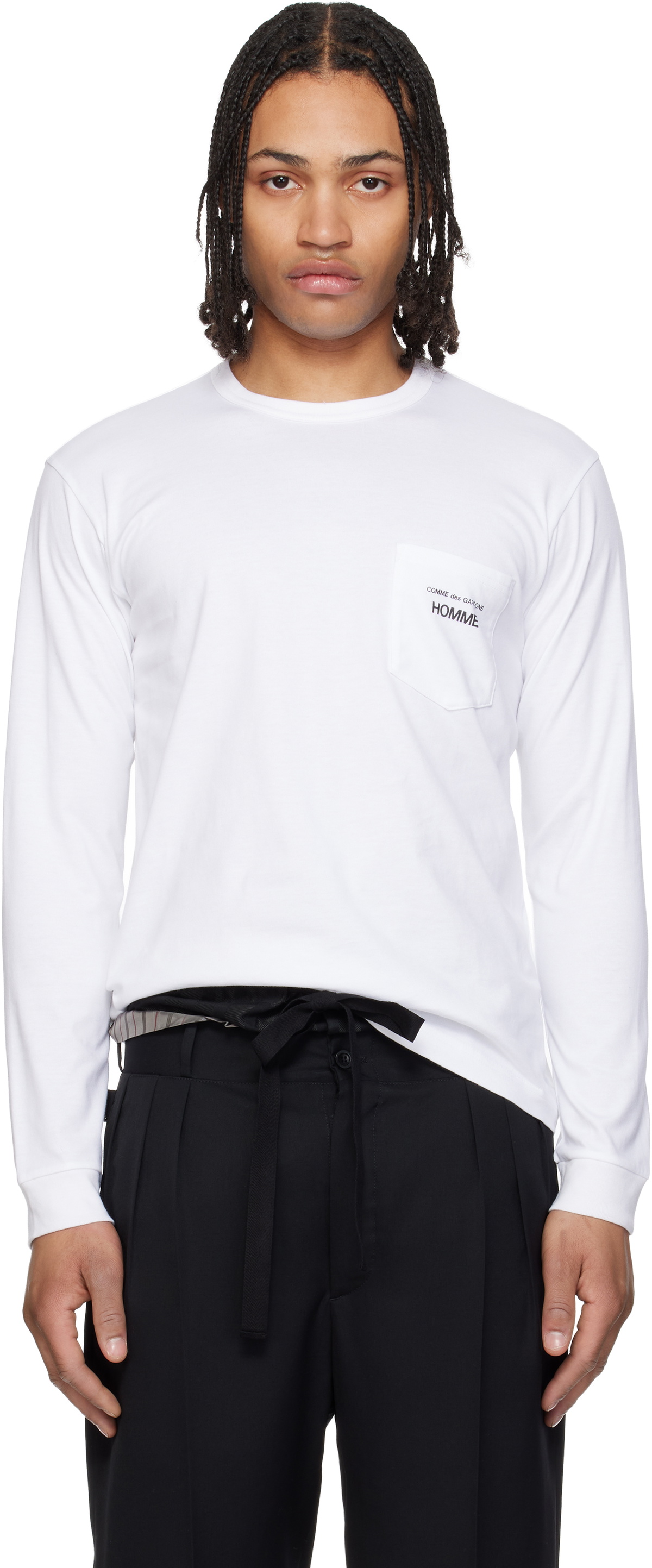 Comme des Garçons Homme White Pocket LS T-shirt