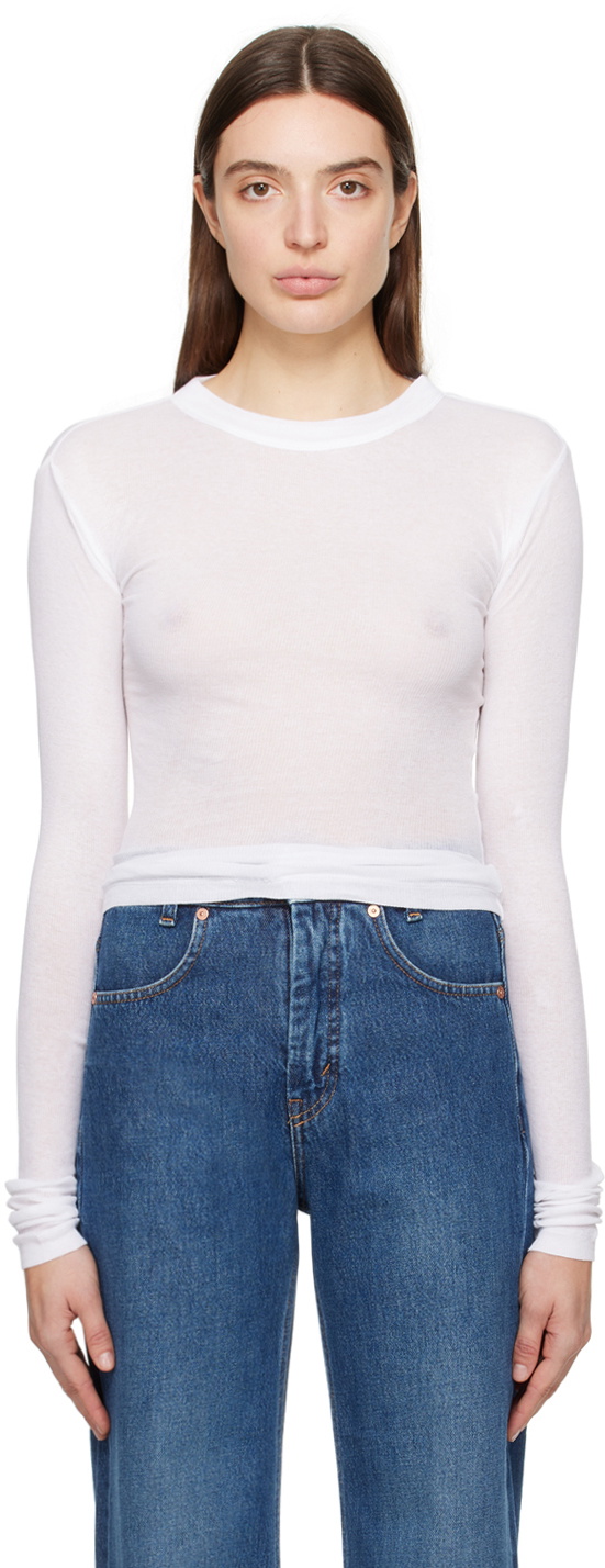 BITE White Rib Long Sleeve T-Shirt
