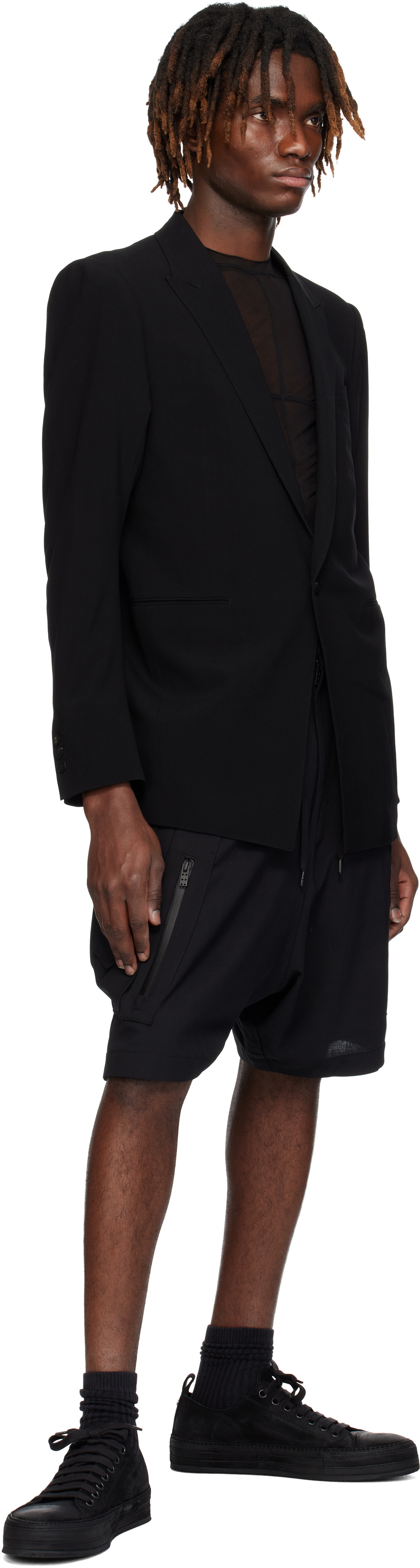 DEVOA Black Half Pants Hybrid Shorts