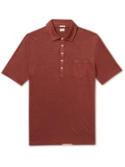 Massimo Alba - Slub Linen-Jersey Polo Shirt - Burgundy