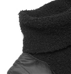 Moncler C - Shell-Panelled Wool-Blend Bouclé Rollneck Sweater - Men - Black