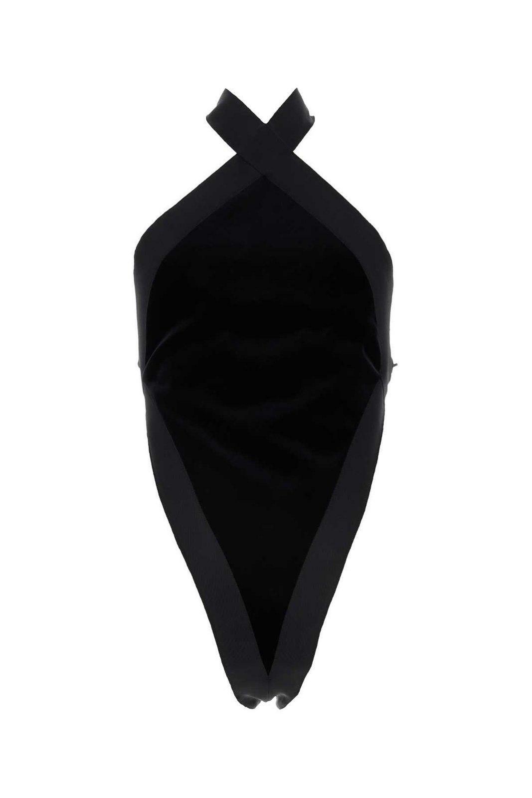 【送料&関税込】Saint Laurent Viscose One-shoulder Bodysuit Saint Laurent Jersey One Shoulder Bodysuit in Aubergine | FWRD
