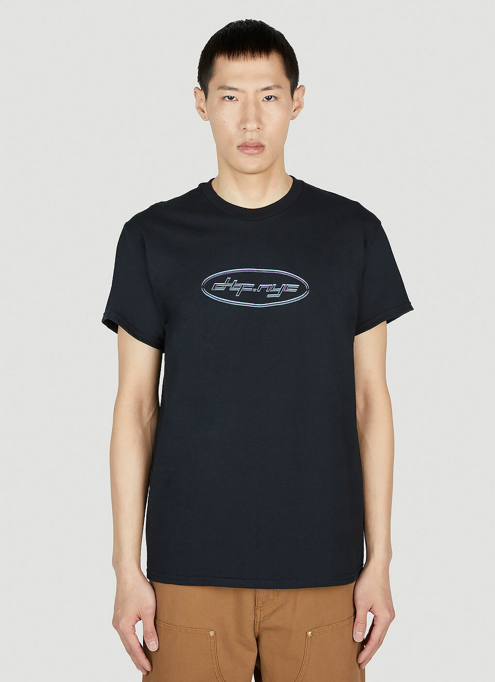DTF.NYC - Cyber Logo Short-Sleeved T-Shirt in Black