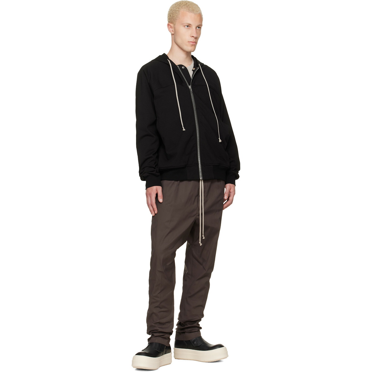 Rick Owens Black Tower Windbreaker Hoodie