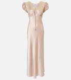 Chloé Lace-trimmed silk satin maxi dress