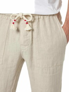MC2 Saint Barth Man Off-white Linen Calais Pants With Drawstring