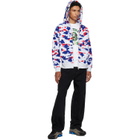 BAPE White & Blue STA Strike Camo Shark Full Zip Hoodie