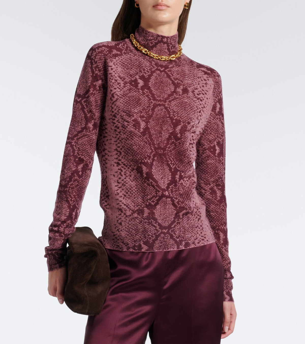 Joseph Yasmin snake-print cashmere sweater